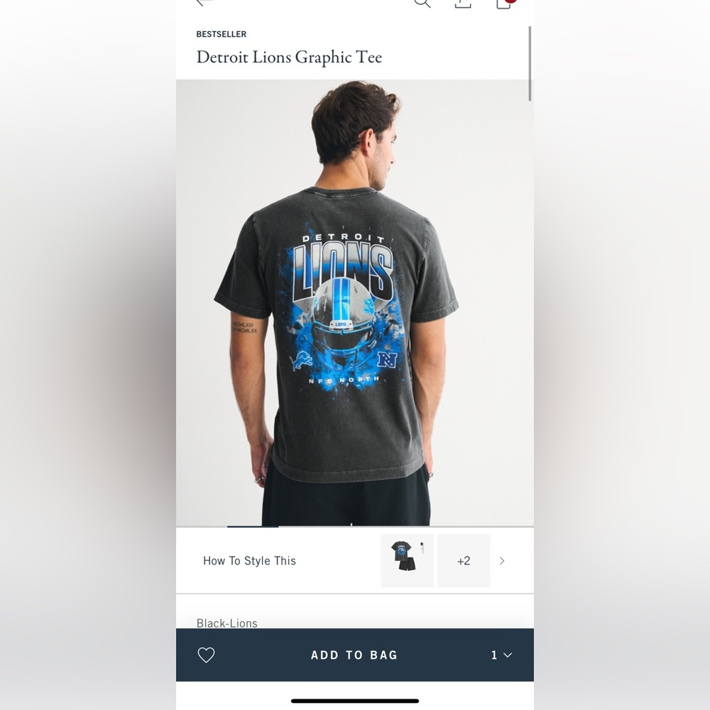 Abercrombie Detroit Lions Graphic T-Shirt